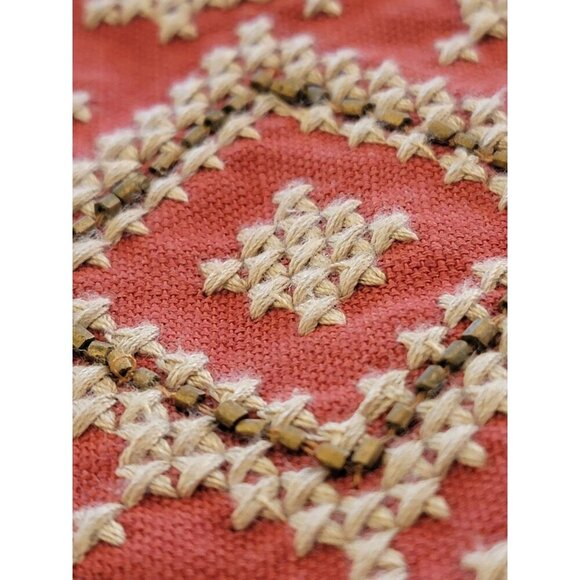 Pottery Barn Red & White Snowflake Pillow Cover Size 24”x 24” - Picture 3 of 15